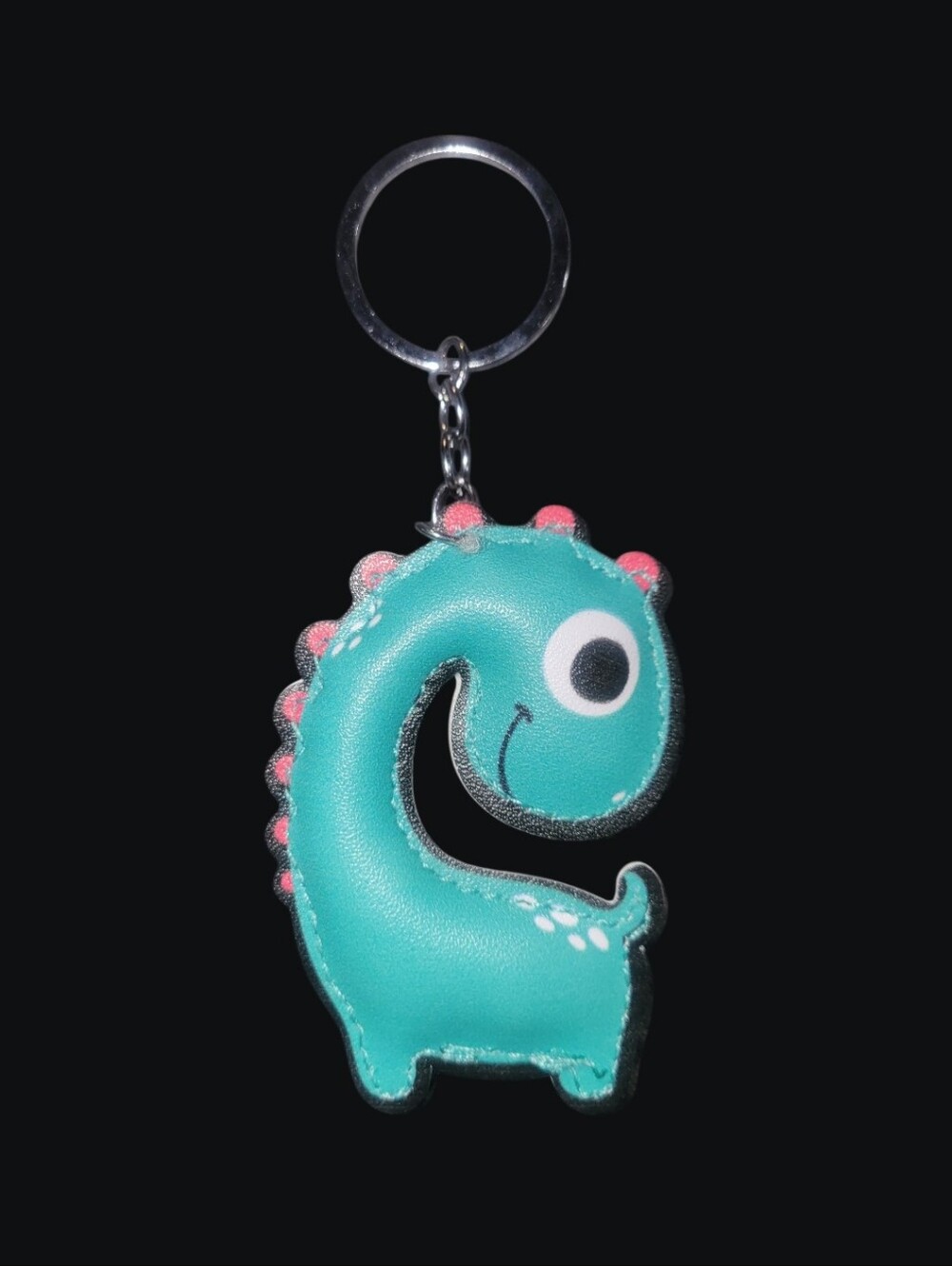Kids Cute Dino Keychain/Bag Charm Teal Pink